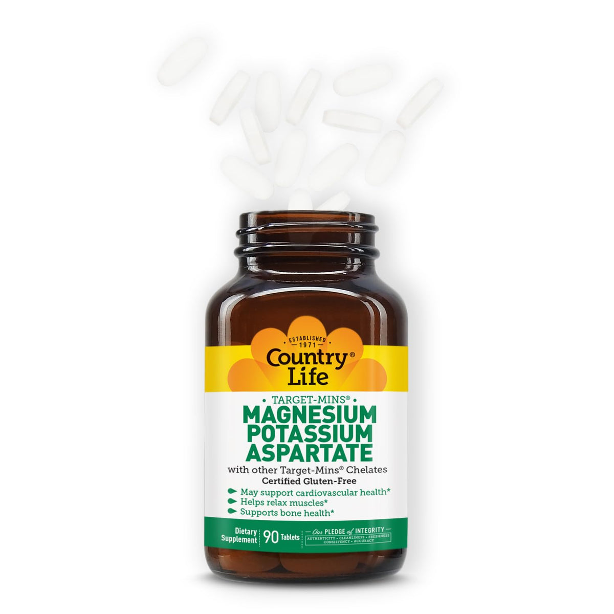 Country Life Target-Mins Magnesium 600 mg and Potassium 198 mg, 180 Tablets