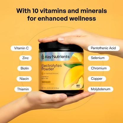 KEY NUTRIENTS Electrolytes Powder Lemonade 90 Servings + Peach Mango 90 Servings