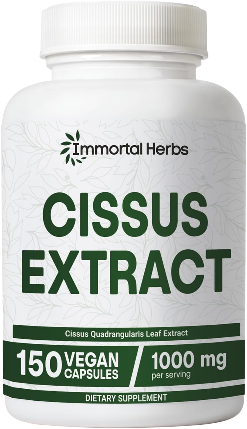 Cissus Quadrangularis Supplement 1000mg, 150 Pills, Pure Extract Powder with 40% Ketosterones, Non-GMO and Gluten-Free Cissus Extract Capsules for Men and Women