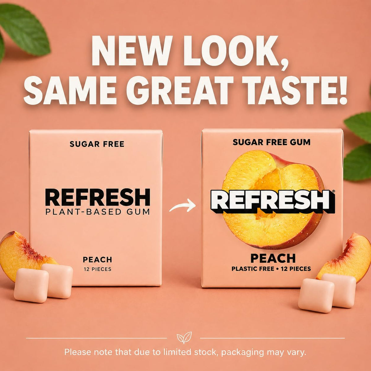 Refresh Sugar Free Chewing Gum with Xylitol, Garden Mint, 12 Pack