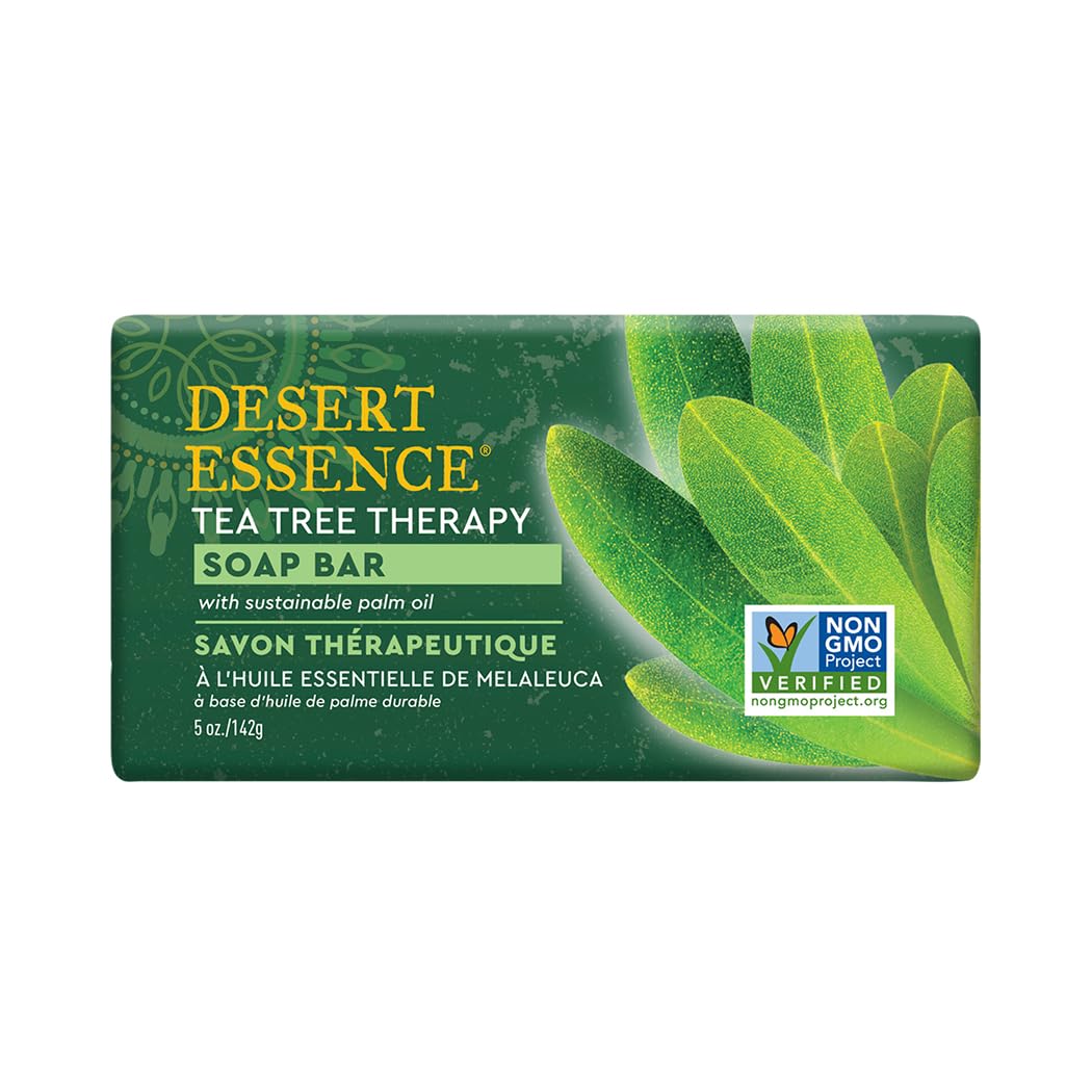Desert Essence Tea Tree Therapy Soap Bar with Jojoba and Aloe, 5 oz