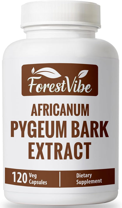Pygeum Supplement for Men 500mg, Standardized Pygeum Africanum Bark Extract, 120 Vegan Capsules, 4 Month Supply, Non-GMO and Gluten Free Capsules for Men & Women