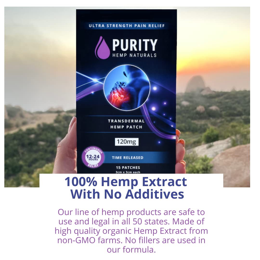 Body Discomfort Patch 120 mg - 15 ct (8 mg ea.) Lasts 24 Hours. Sweat & Water Resistant. Convenient & Discreet. For Use On Any Part Of The Body. Plant-Based Extended-Release Patch Purity Hemp NaturalsBuy Supplements Australia