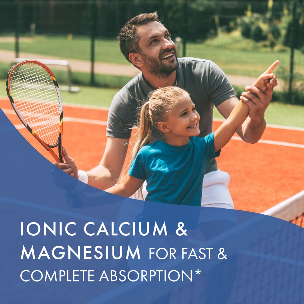 Ionic Fizz Super D-K Calcium Plus by Pure Essence - with Extra Magnesium, Vitamin D3, Vitamin K2 for Strong Bones and Stress Support - Raspberry Lemonade - 14.82oz