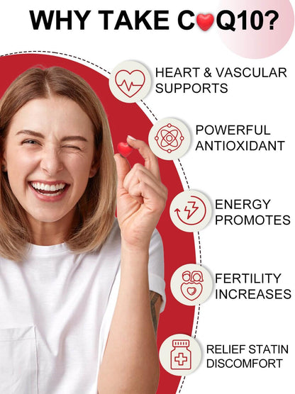 DRFOSTER Ubiquinol CoQ10 400mg Softgels, with PQQ & Vitamin E, 120 Servings | Active Ubiquinol, Coq10 400mg, Black Pepper for Max Absorption, Allergen-Free, Powerful Antioxidant, Brain & Energy Support