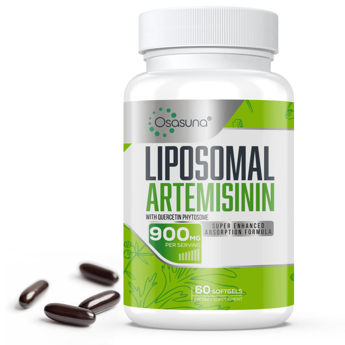 900 mg Liposomal Artemisinin for Maximum Absorption, Sweet Wormwood Extract(Artemisia Annua) with Quercetin Phytosome 200 mg, 120 Softgels