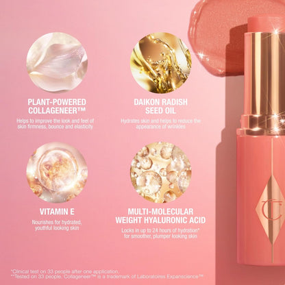 Charlotte Tilbury Unreal Healthy Glow Blush Stick - Buildable Cream Makeup with a Skincare-Infused Formula - Easy to Use, Blendable & Leaves Skin with a Luminous Sheen - Berry Glow