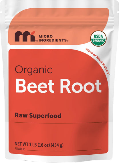 Micro Ingredients Organic Beet Root Powder, 4lb (64 oz) | Nitric Oxide Supplement, Water Soluble, Highly Concentrated Raw Beet Supplement, Superfood Drink Mix, Non-GMO, Plant Based