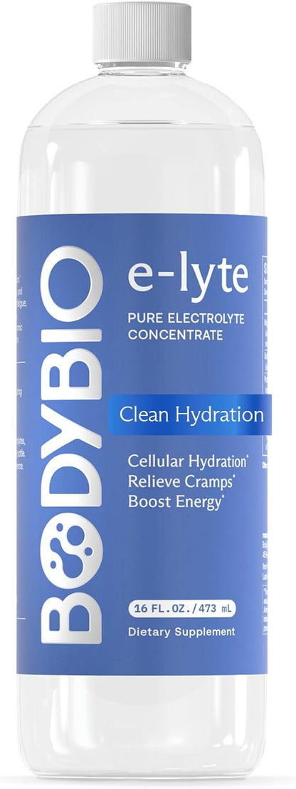 BodyBio e-Lyte Sugar Free Electrolyte for Hydration, Energy & Cramp Relief | No Sugar, No Artificial Flavors, No Fillers, Keto Friendly