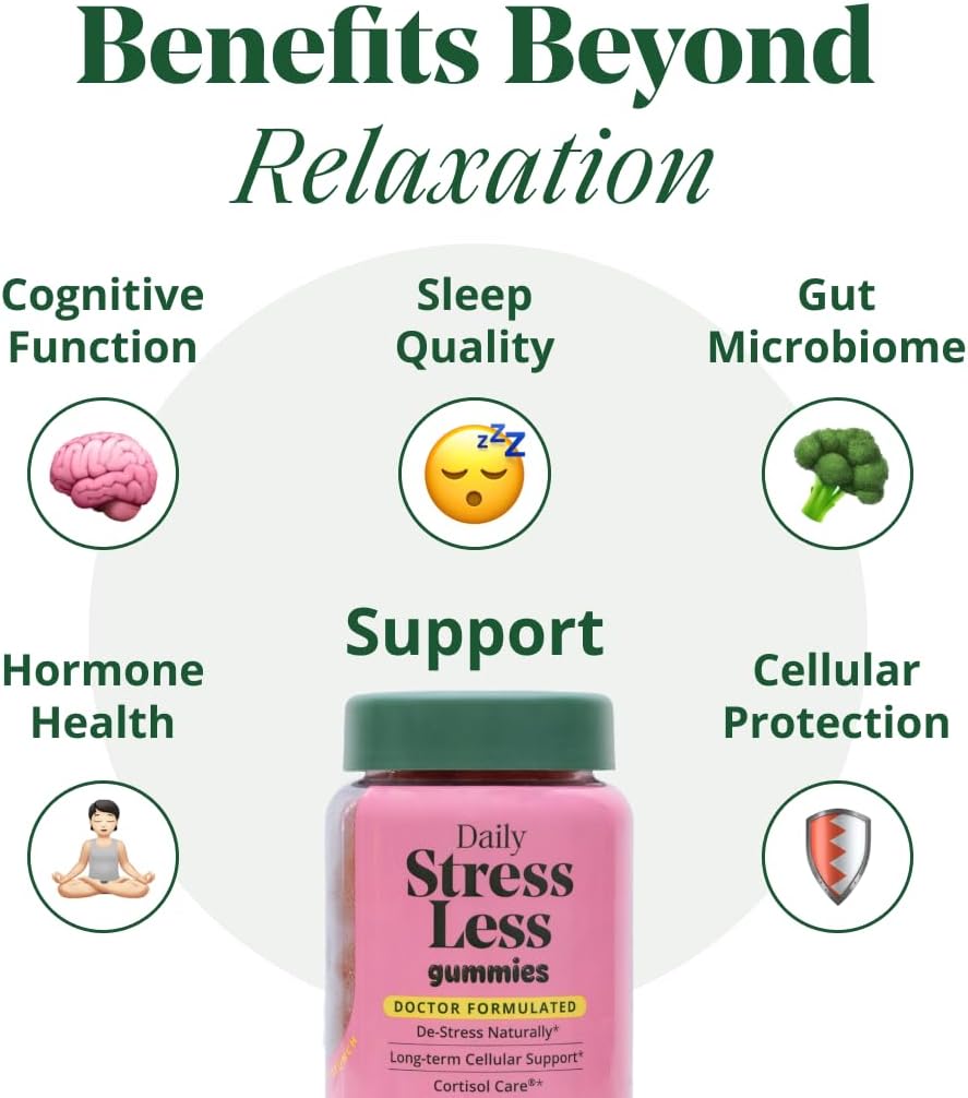Semaine Stress Less Gummies - Calm Gummies for Adults, Stress Relief Supplement for Women, Cortisol Supplements for Women with Taurine & Lemon Balm, Cortisol Care Blend, 60 Count