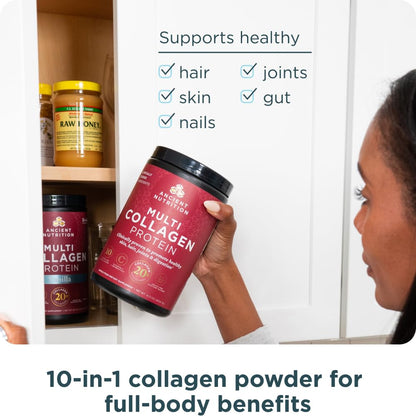 Ancient Nutrition Collagen Powder Protein with Probiotics, Unflavored Multi Collagen Protein with Vitamin C, 45 Servings, Hydrolyzed Collagen Peptides Supports Skin and Nails, Gut Health, 16oz Ancient NutritionBuy Supplements Australia