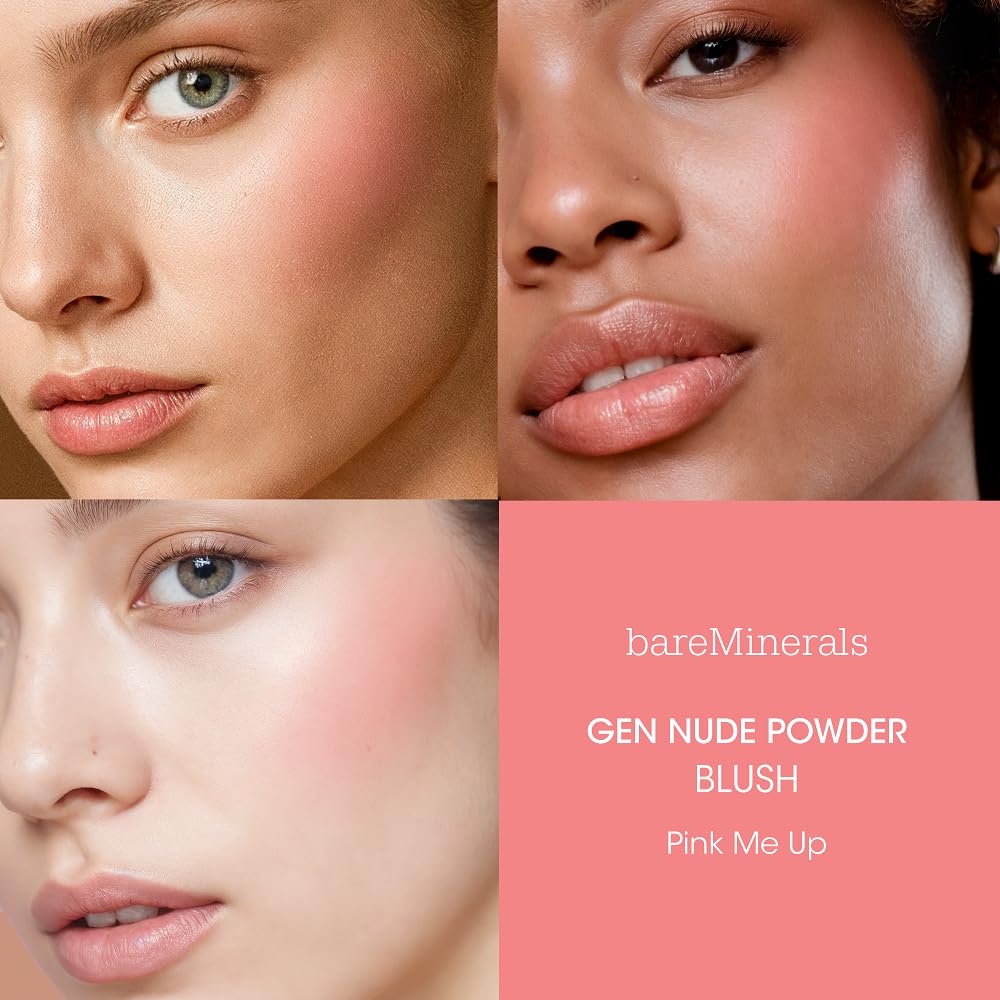 bareMinerals Gen Nude Powder Blush, Pink Me Up, Vegan, Cruelty-Free & Dermatologist-Tested