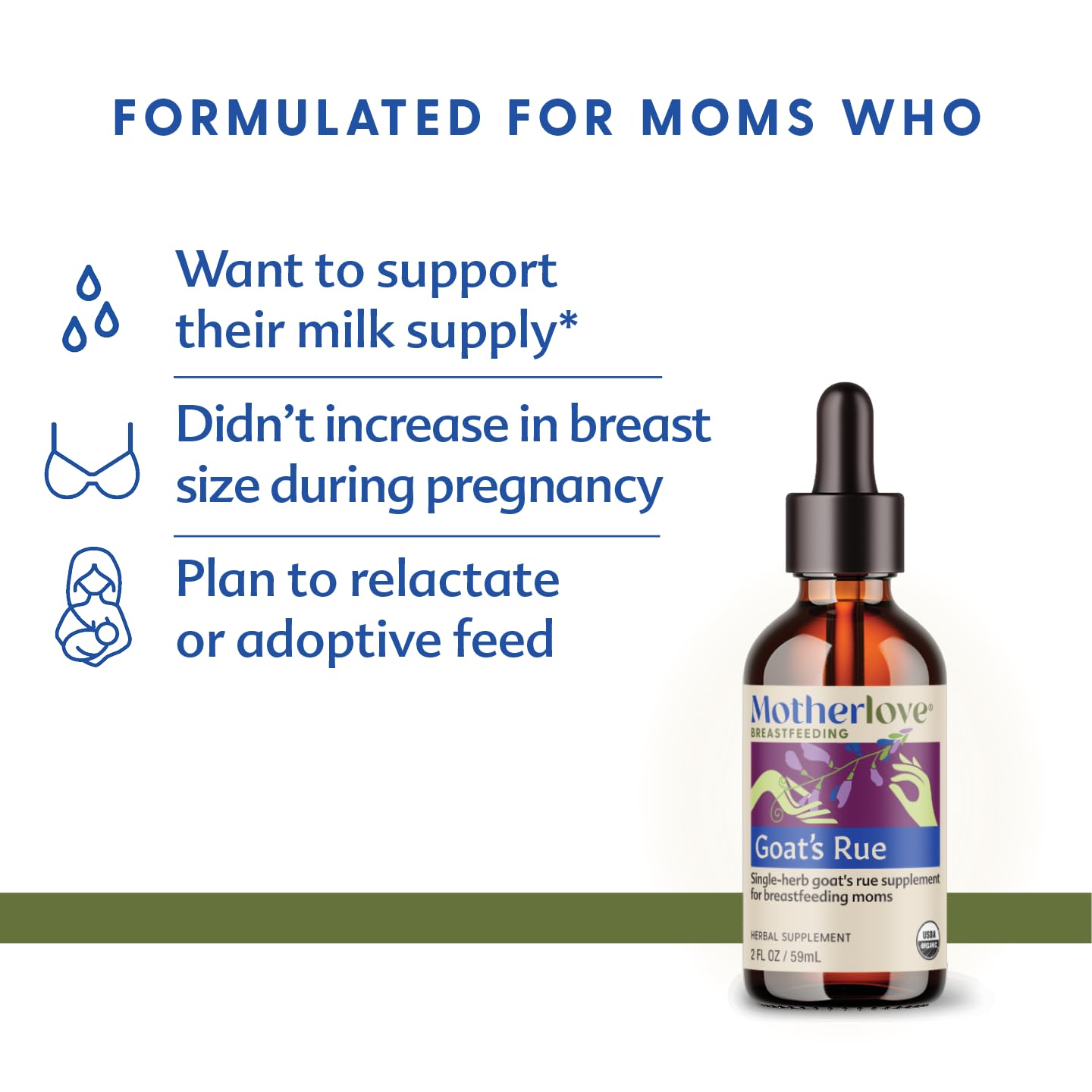 Motherlove Goat’s Rue (2 Ounce Tincture) Lactation Supplement for Breast Tissue Development & Breast Milk Supply Optimization