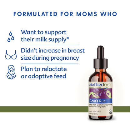 Motherlove Goat’s Rue (2 Ounce Tincture) Lactation Supplement for Breast Tissue Development & Breast Milk Supply Optimization