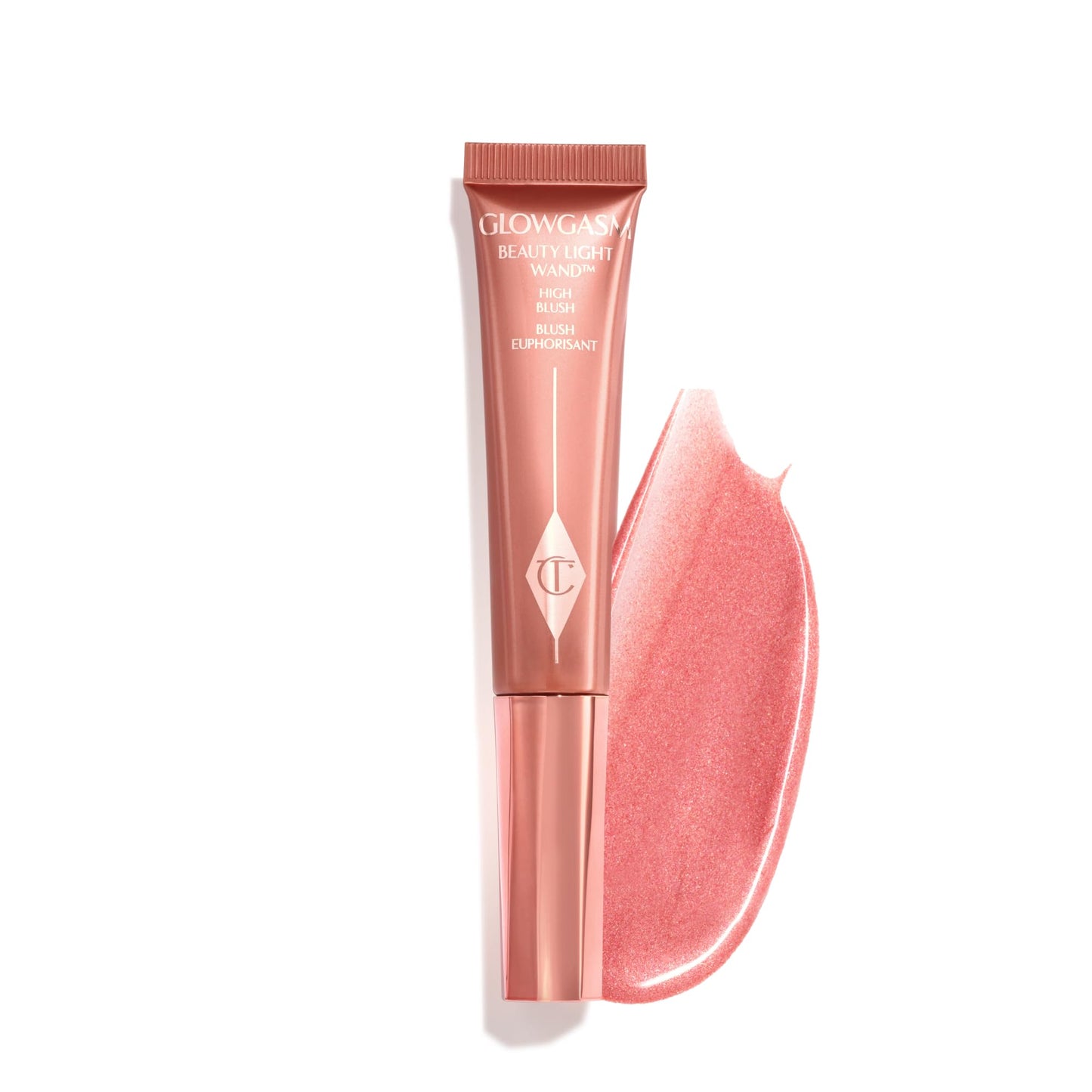 Charlotte Tilbury Glowgasm Beauty Light Wand Liquid Highlighter Makeup - Soft-Focus Pink Highlighter & Blush for Cheeks - Pearlescent