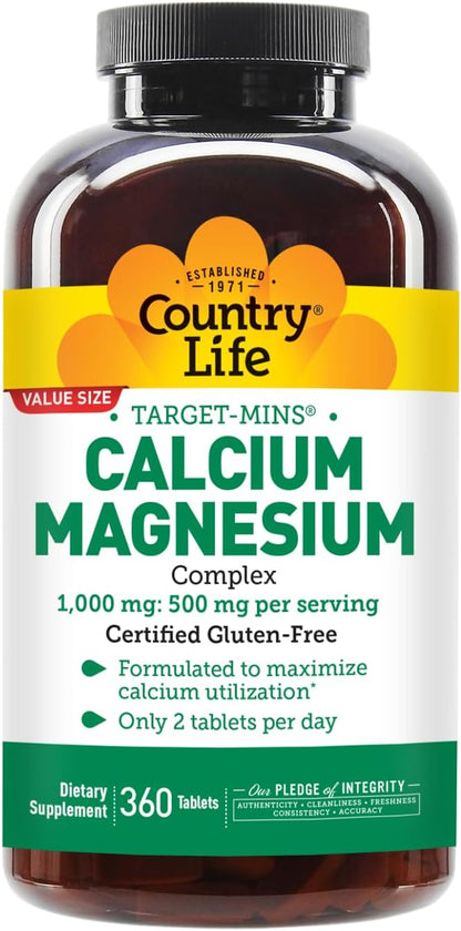 Country Life Target-Mins Calcium Magnesium Complex, 360 Tablets
