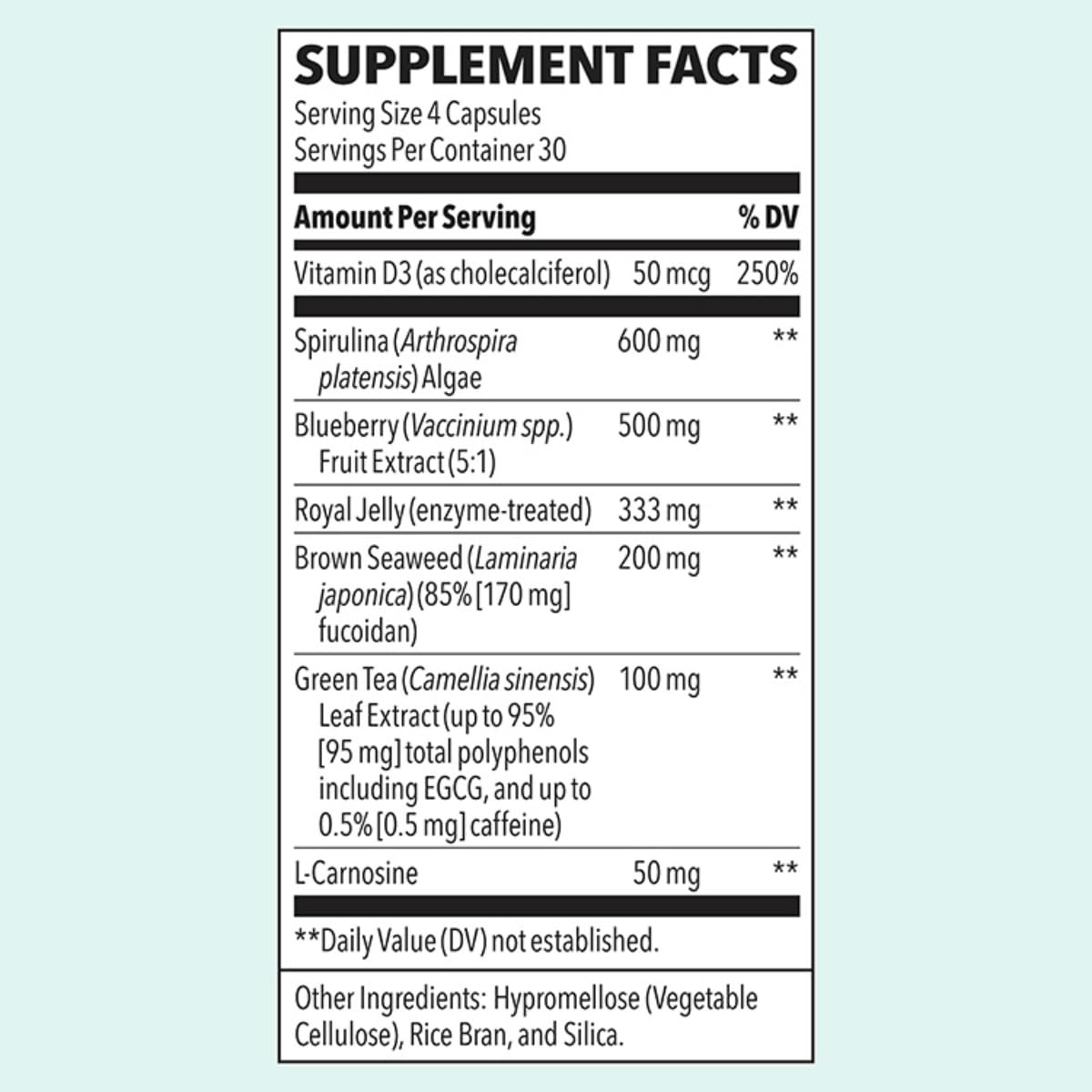 LifeSeasons Stem Boost-R - Stem Cell Support - Naturally Repair Damaged Tissue - Vitamin Supplement Rich in Antioxidants - Royal Jelly, Spirulina, Blueberry, Brown Seaweed & L-Carnosine - 120 Capsules