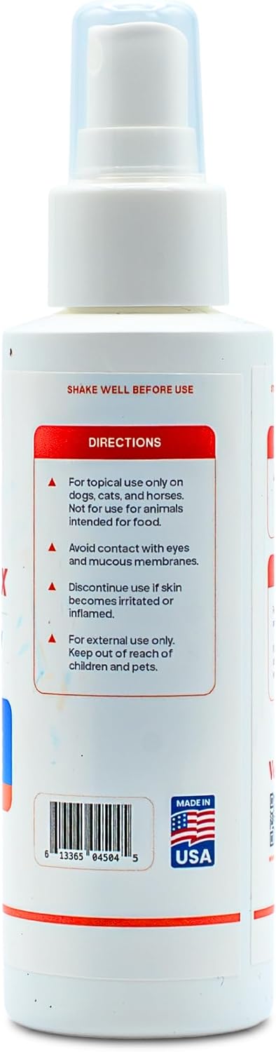 vetr Skin Guard Max Chlorhexidine Miconazole Cleansing Spray, 120mL | For dogs, cats, and horses. Dual-action 2% / 2% formula. Soothes dry, irritated skin. Cleanses skin & coat
