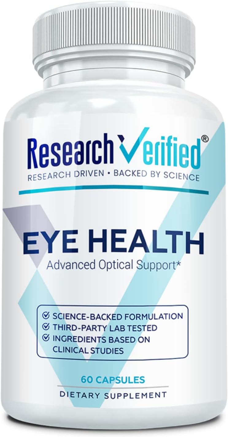 Research Verified Eye Health - Nourish and Protect Eyes and Vision, Support Healthy Retina, Improve Blood Supply to Eyes - Vitamins A, B, C, and E - 60 Capsules - Made in the USA