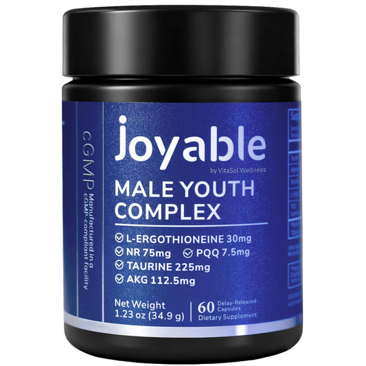 joyable by VitaSol Wellness - Male Youth Complex – Cellular Energy & Healthy Aging Support Supplement with NR, PQQ & Ergothioneine | 60 Capsules joyable by VitaSol WellnessBuy Supplements Australia