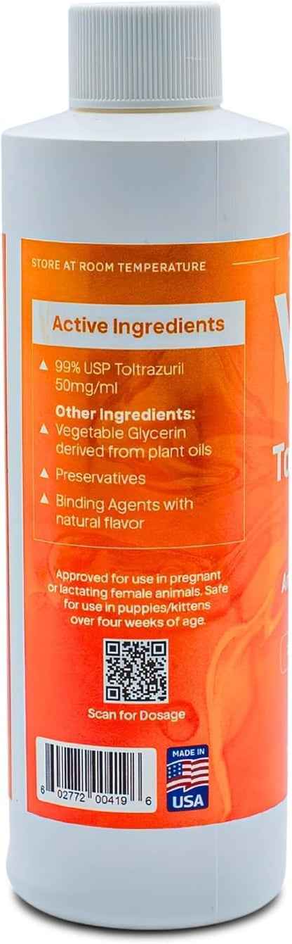 ToltraMax Toltrazuril 5.0% for Horses, Dogs, Cats, 240mL/8.1 Ounce, for Non-Food Chain Animals, Marshmallow Flavor