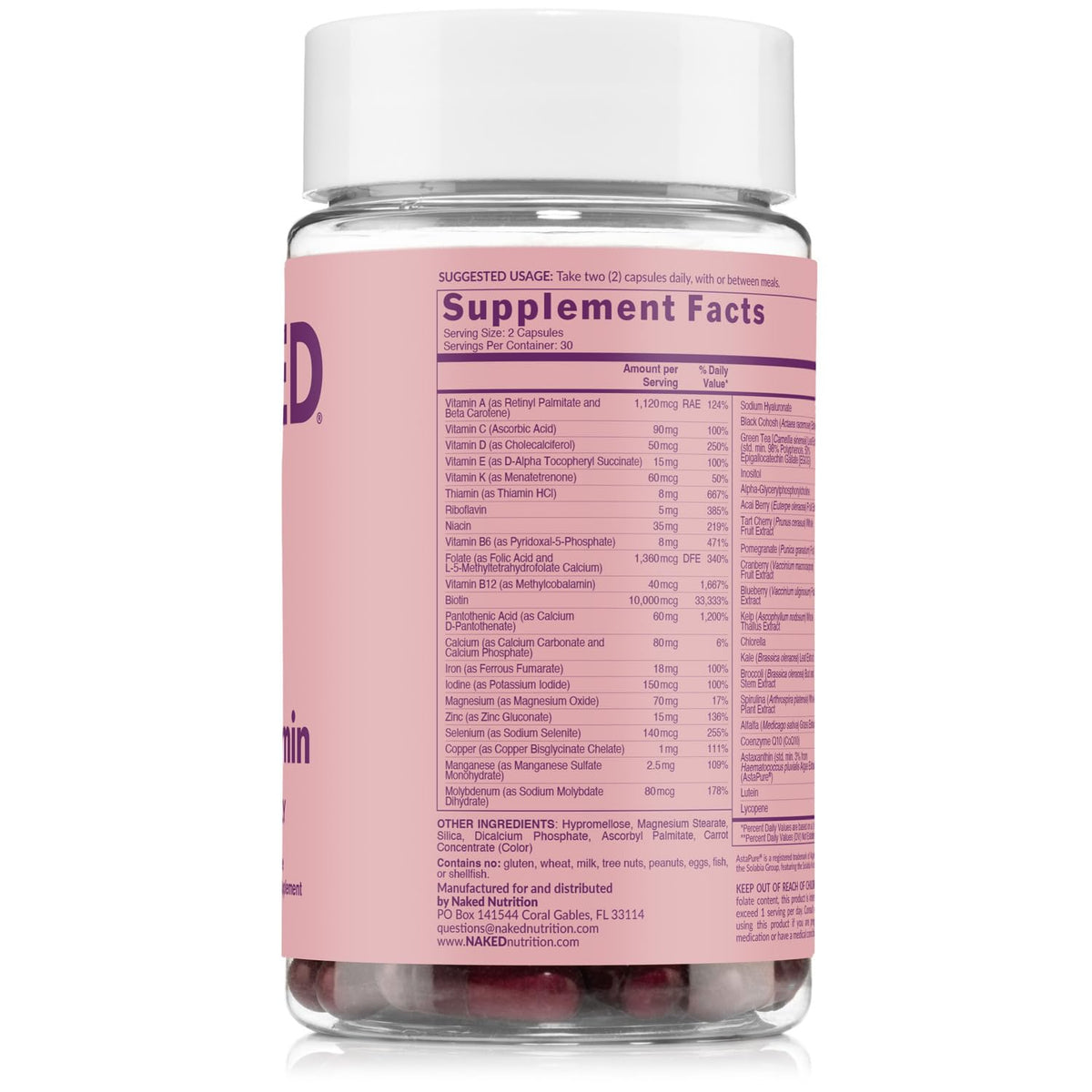 NAKED Men’s Multi – Daily Multivitamin for Men – A, C, E, Selenium, Zinc, Fruit and Super Green Extracts and More to Boost Immune Support – Gluten-Free and Vegetarian Daily Vitamins – 60 Capsules