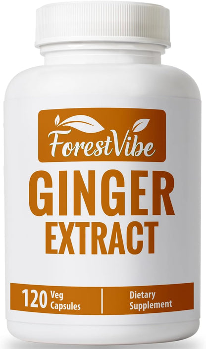 Ginger Root Capsules 1000mg, Potent Ginger Extract Powder, 120 Vegan Capsules, 2 Month Supply, Non-GMO and Gluten Free Ginger Supplement