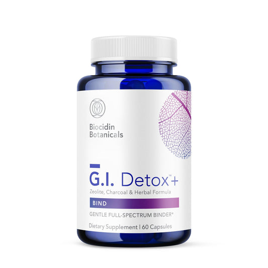 Biocidin G.I. Detox+ Activated Charcoal Binder & Zeolite Detox Supplements with Silica - Helps Bind & Clear Toxins - Supports Full Body