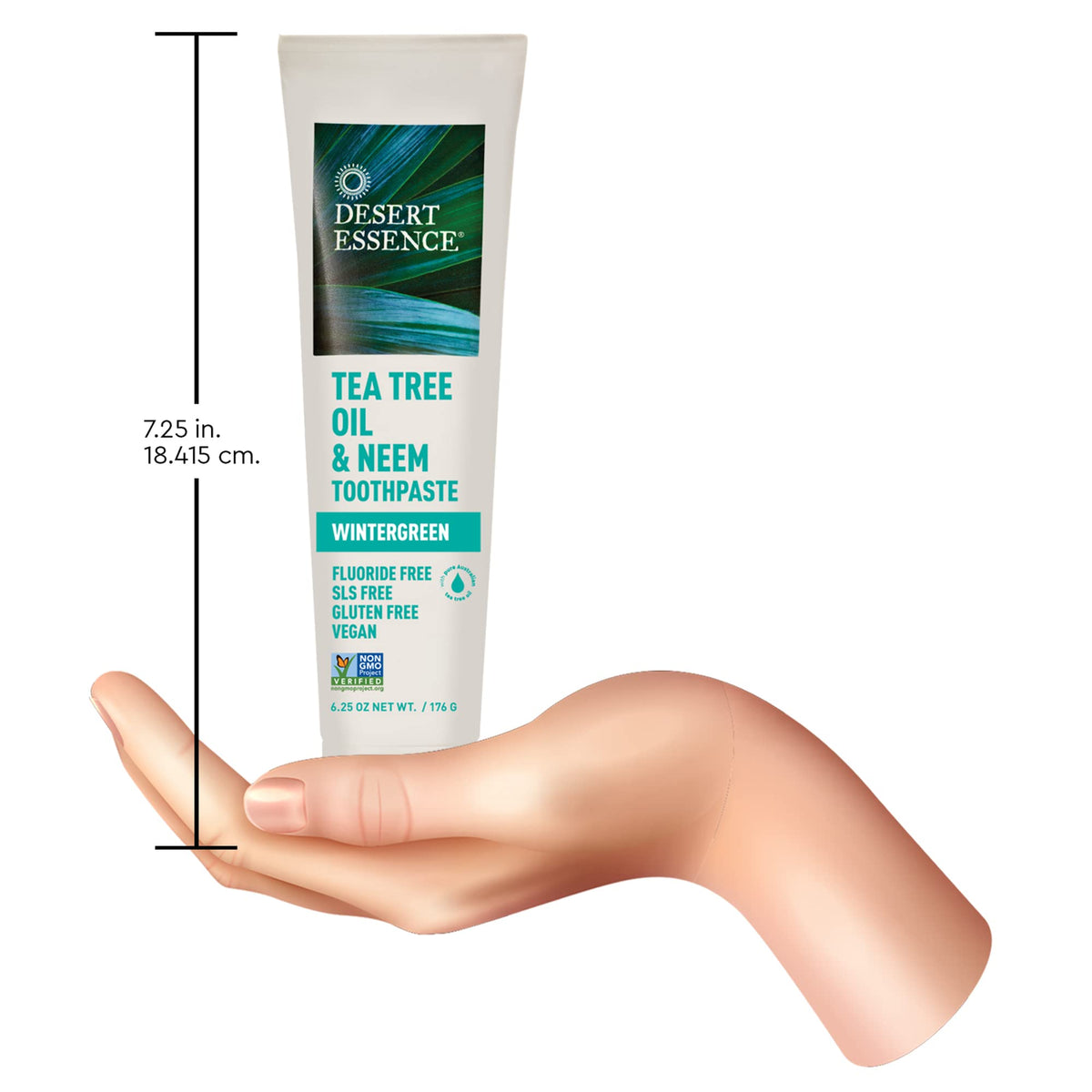 Desert Essence Tea Tree Oil Mint Toothpaste, Fluoride Free, 6.25 oz