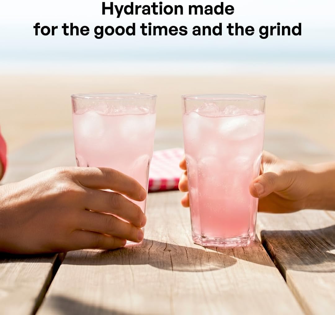 KEY NUTRIENTS Electrolytes Powder Bundle, Fresh Pink Lemonade 90 Servings Jar + Sweet Blue Raspberry 90 Servings Jar, Sugar Free Hydration Drink Mix with Vitamins & Minerals, No Calories