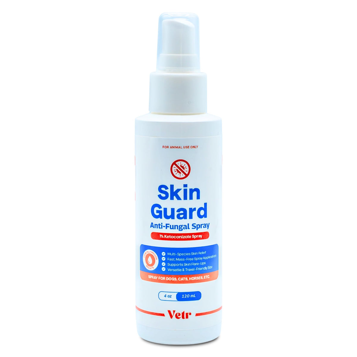 vetr Skin Relief Hydrocortisone Spray for Dogs - Topical Support for Itchy Skin and Hot Spots - 4 oz (120mL) - Vet-Formulated in USA