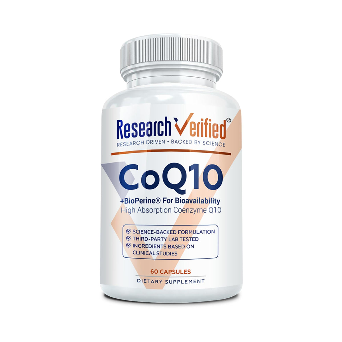 Research Verified CoQ10-100% Pure Extra Strength 300mg CoQ10 – Improved Absorption and Bioavailability with Bioperine - Boost Antioxidant Levels, Improve Cardiovascular Health, 180 Vegan Capsules