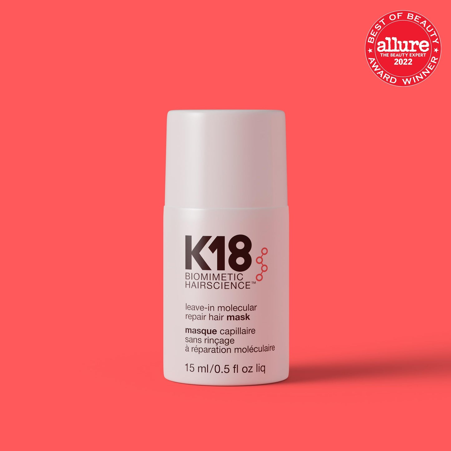 K18 Leave-In Molecular Repair Hair Mask - Peptide Hair Treatment Mask for Bleach, Color, Chemical + Heat Damaged Strands - Immediate