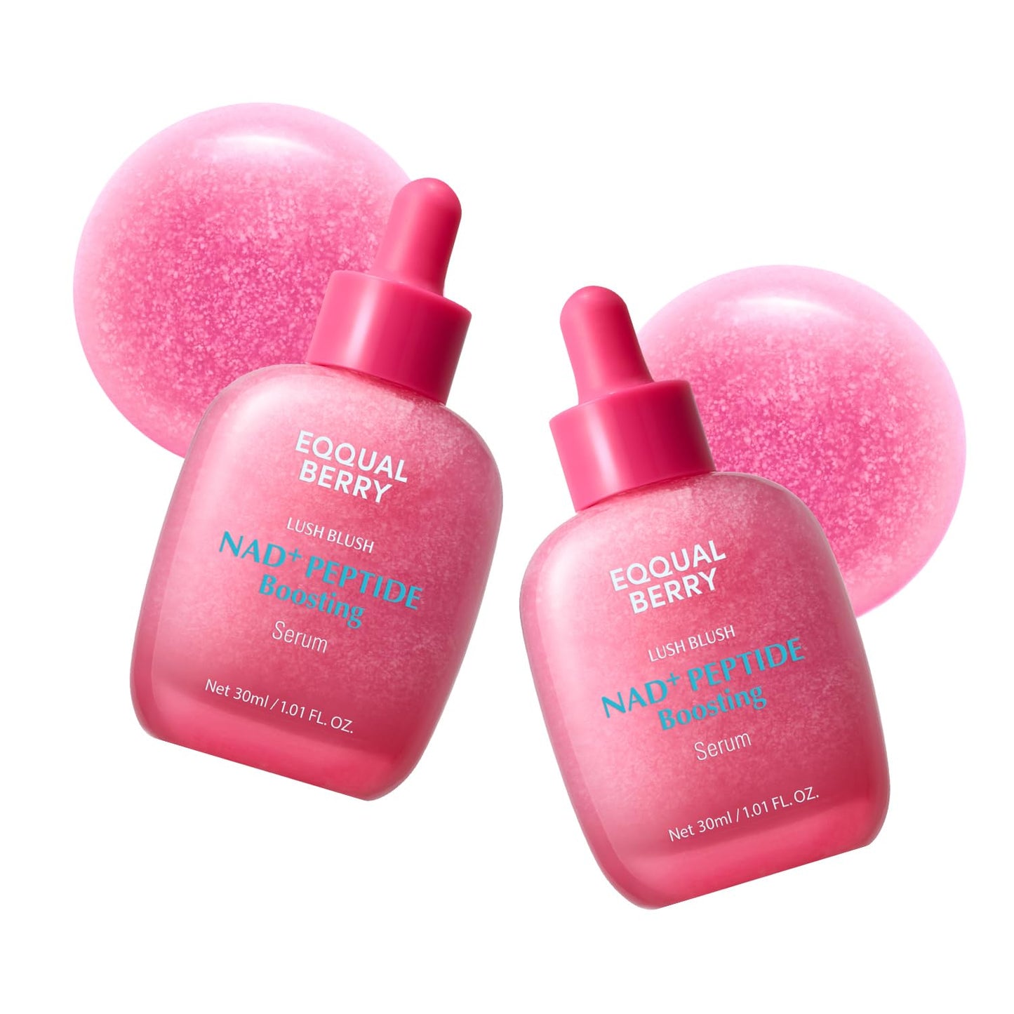EQQUALBERRY NAD+ Peptide Boosting Serum Double Pack | 14 Peptide Serum for Face, Neck & Body | Niacinamide 2% & Vegan Collagen for Anti-Aging, Firming&Lifting | Korean Skincare, 1.01 fl oz (Pack of 2)