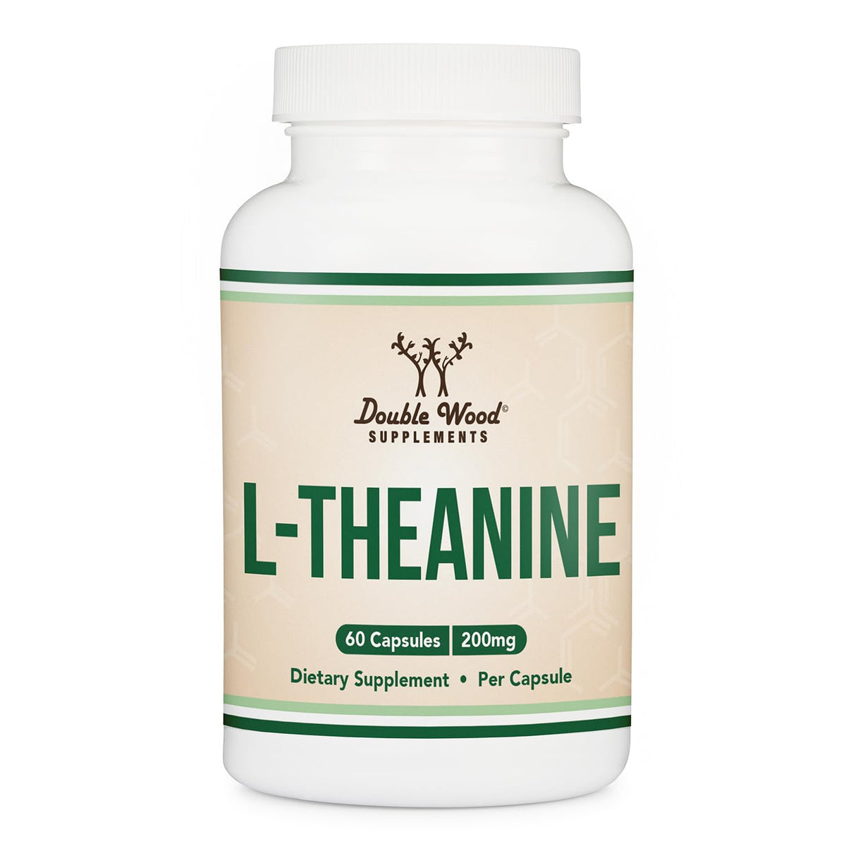 L-Theanine 200mg Double Strength - Supports Health Sleep Response and Relaxation - 120 Capsules (Third Party Tested, Gluten Free) by Double Wood