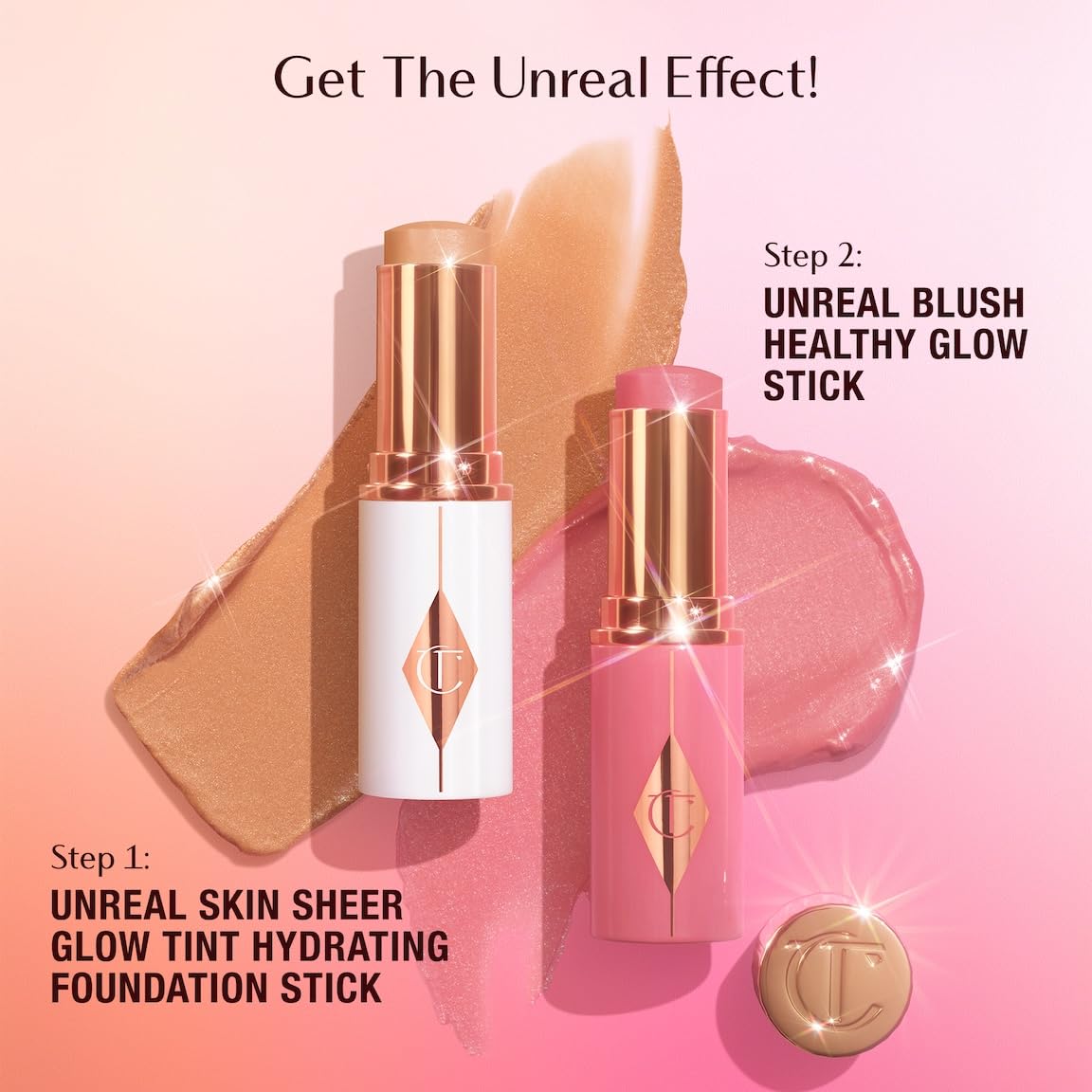 Charlotte Tilbury Unreal Healthy Glow Blush Stick - Buildable Cream Makeup with a Skincare-Infused Formula - Easy to Use, Blendable & Leaves Skin with a Luminous Sheen - Berry Glow