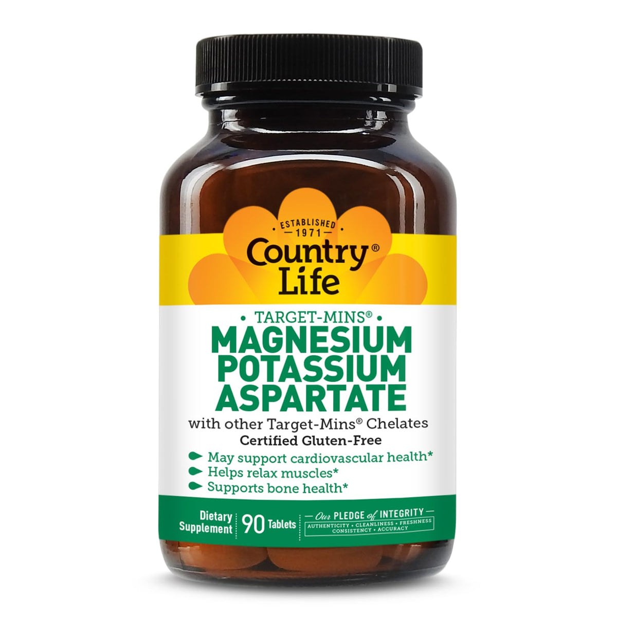 Country Life Target-Mins Magnesium 600 mg and Potassium 198 mg, 180 Tablets