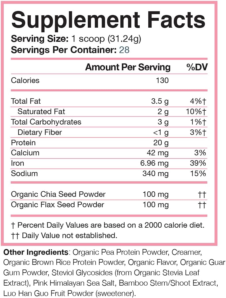 Love Sweat Fitness Organic Vegan Protein Powder for Women | 20g Plant Protein | No Bloat, No Chalk | Vanilla | Sugar Free, Gluten Free, Non-GMO | 28 Servings