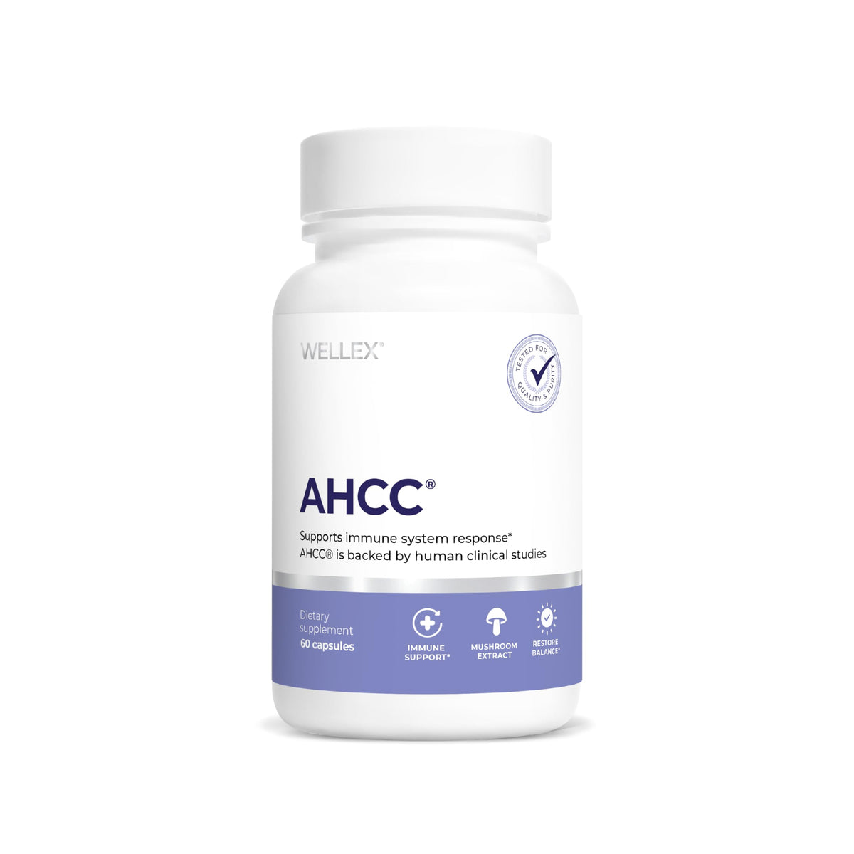 AHCC Supplement - Maximum Strength - Natural Immune Support Extract - Maintains Natural Killer Cell Activity - 20+ Human Research Studies - 60 Veggie Capsules (1 Pack)