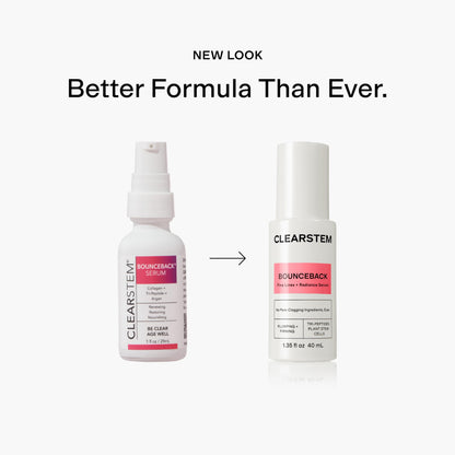 CLEARSTEM BOUNCEBACK Radiant Facial Serum - Peptide Serum for Hydration & Smooth-Looking Skin with Tri-Peptides and Mango Fruit Extracts