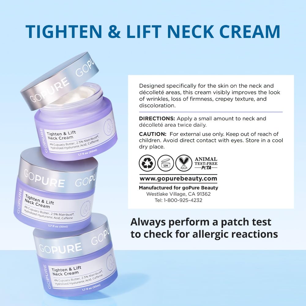 goPure Tighten & Lift Neck & Chest Moisturizer Cream for Visibly Firming, Tightening