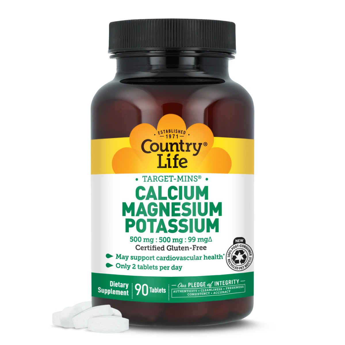 Country Life Target-Mins Calcium Magnesium Potassium, 180 Tablets