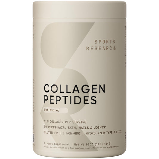 Sports Research Collagen Peptides - Hydrolyzed Type 1 & 3 Collagen Powder Protein Supplement for Healthy Skin, Nails, & Joints - Easy Mixing Vital Nutrients & Proteins, Collagen for Women & Men Sports Research buy supplements Au