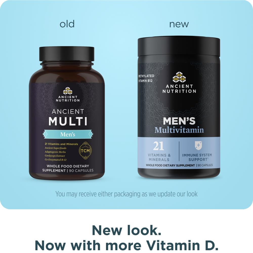 Ancient Nutrition Multivitamin for Men, Multi Men's, Methylated Vitamin D, C, E, B12, Zinc, Magnesium, Supports Healthy Immune System and Bone Health, 90 Ct Ancient Nutrition buy supplements Au