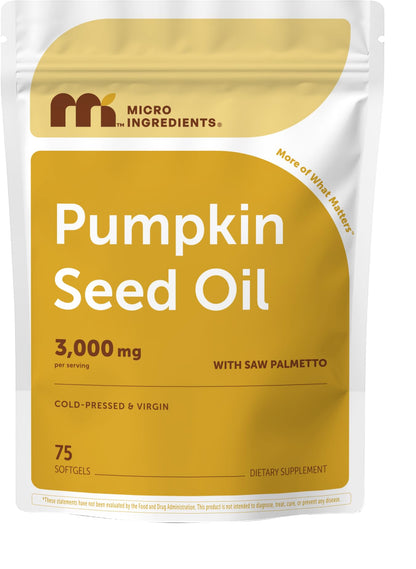 Micro Ingredients Pumpkin Seed Oil with Saw Palmetto, 300 Softgels | Cold Pressed, Pure Virgin Oil with Essential Fatty Acids & Phytosterols. For Men & Women. Non-GMO, Gluten Free.