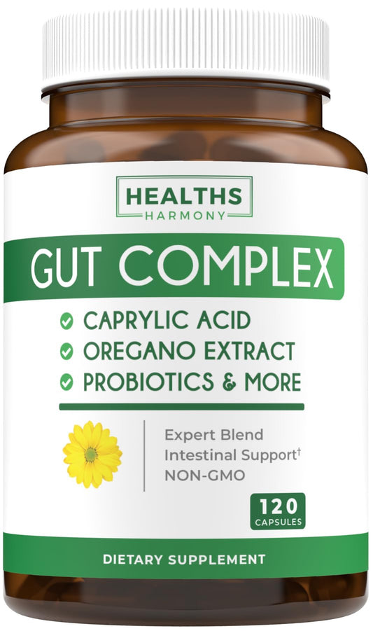 Candida Support (120 Capsules) - Caprylic Acid, Oregano Oil & Probiotics Help Maintain Already Normal Levels of Yeast and Candida - Vegetarian