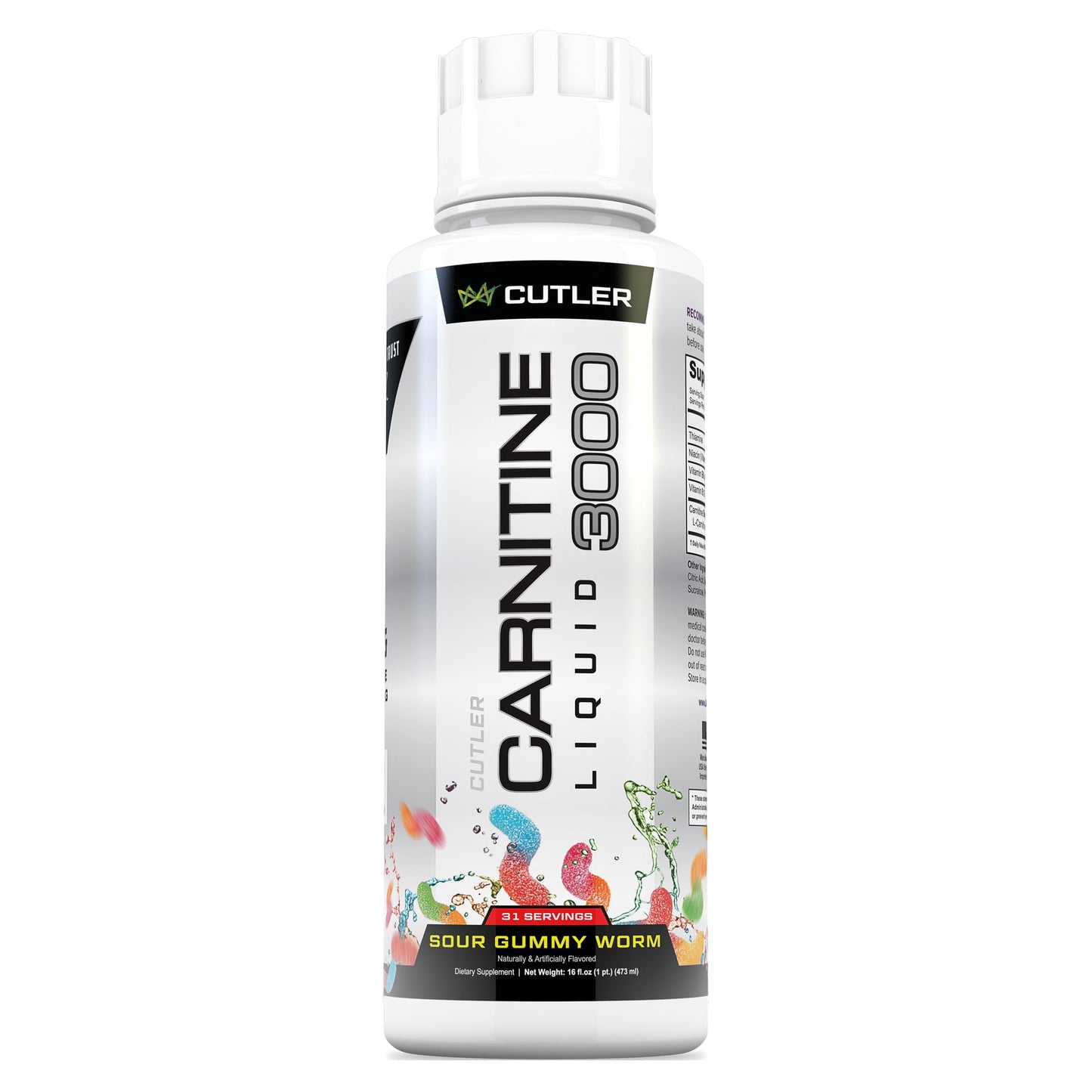 Cutler Nutrition Liquid L-Carnitine Fat Burner Supplement with Acetyl L-Carnitine & L-Carnitine Tartrate - Fat Burner Formula for Optimal Absorption,