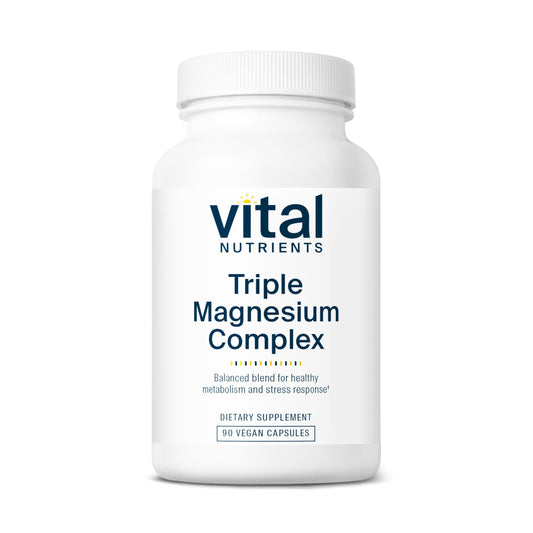 Vital Nutrients Triple Magnesium Complex supplement bottle on a white background