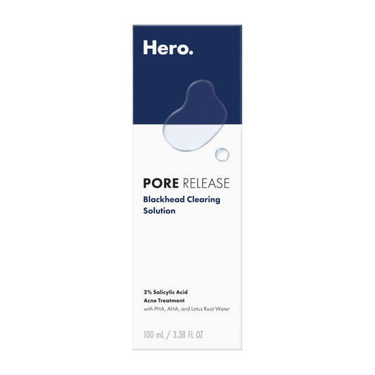 Hero Cosmetics Pore Release Blackhead Clearing Solution, Exfoliating 2% Salicylic Acid Toner Featuring AHA, BHA, and PHA