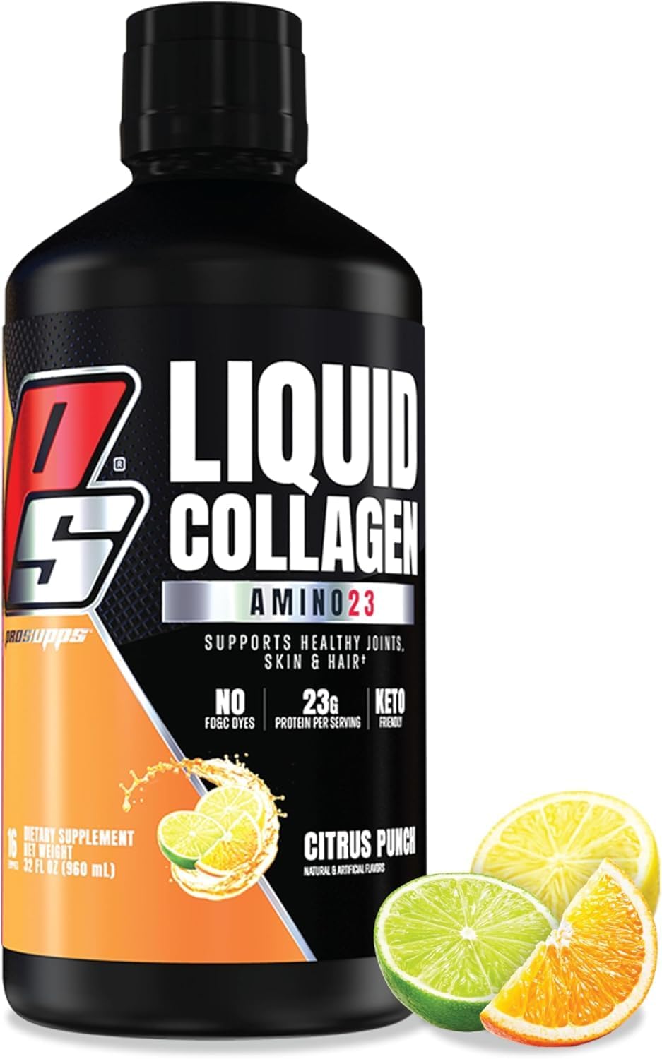 PROSUPPS L-Carnitine 3000 Stimulant Free Liquid Shots (Berry) Amino23 Liquid Collagen Shots (Citrus Punch) Bundle